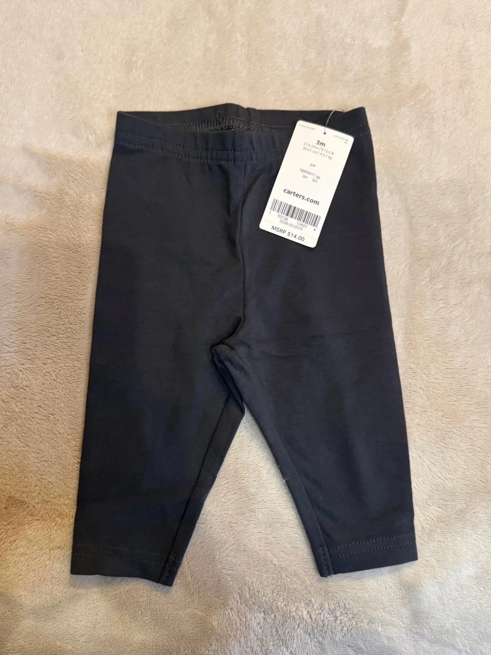Carter's Dark Grey Baby Leggings - Soft Stretch Kids Bottoms
